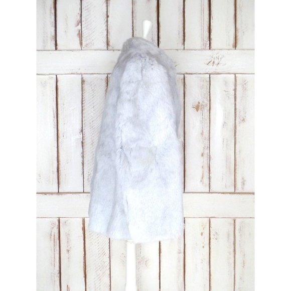 Vintage silver/light grey rabbit fur coat/silver grey fur jacket/bridal/wedding - Picture 4 of 5